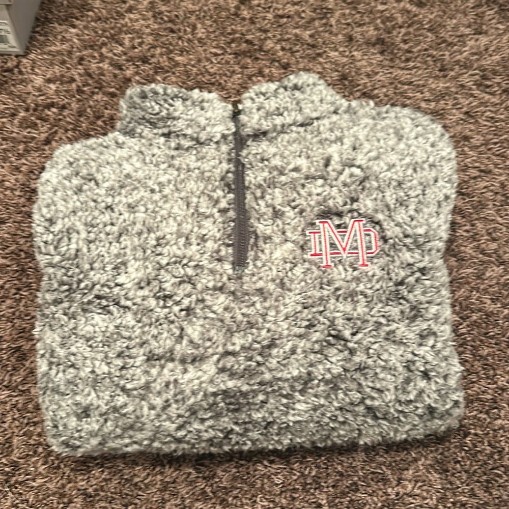 Mater Dei fuzzy grey jacket